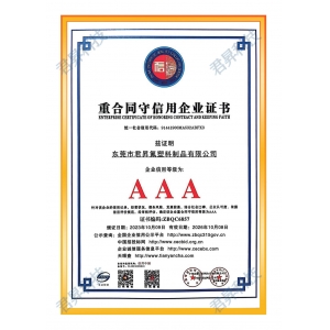 重合同守信用企业证书