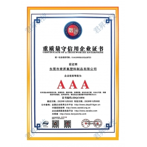 重质量守信用企业证书
